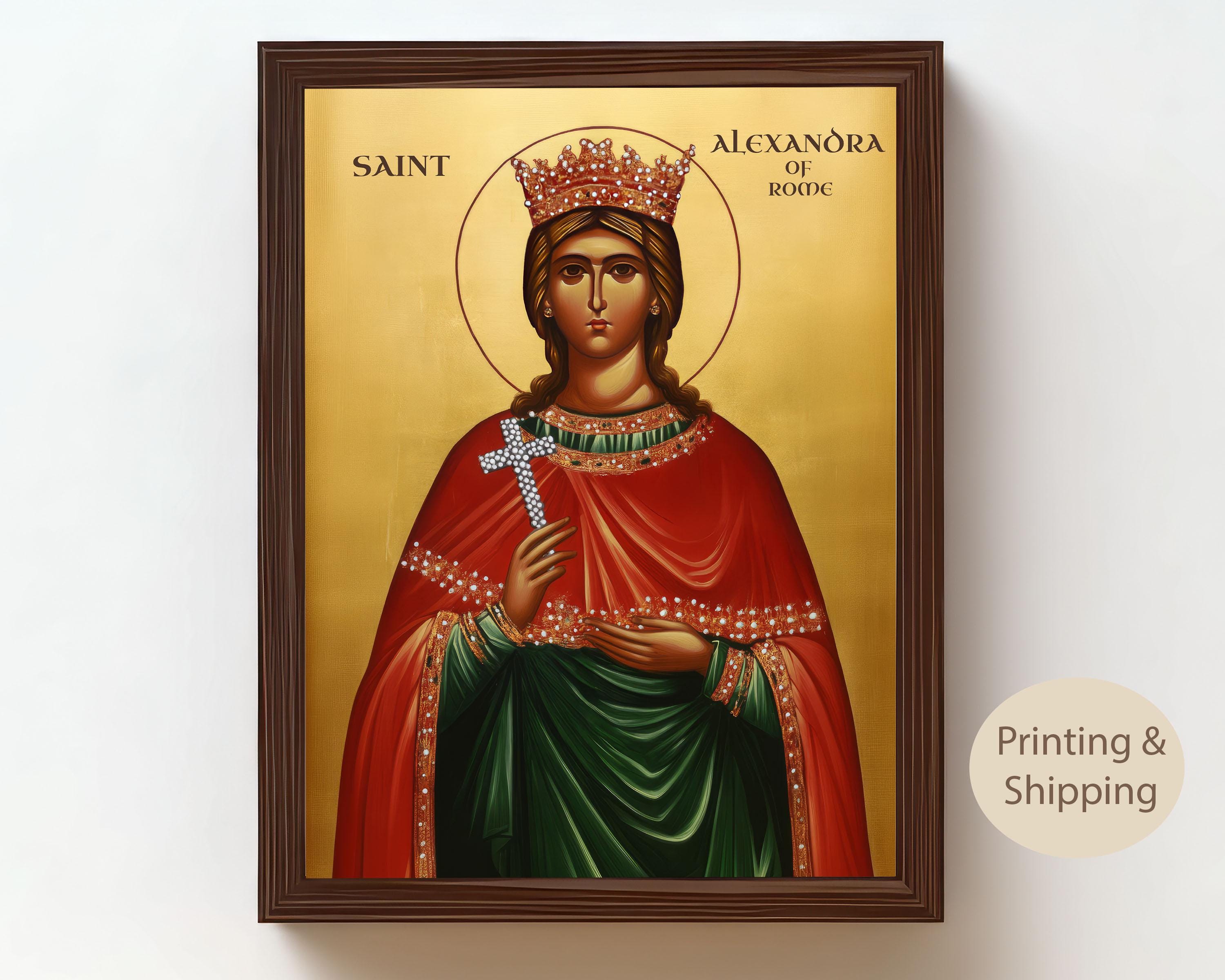 Saint Alexandra of Rome Icon, Byzantine Orthodox Wall Art, Christian ...