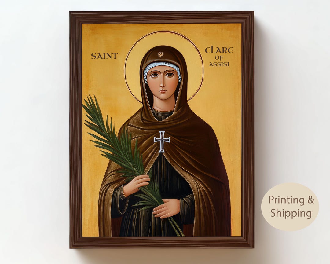 Saint Clare of Assisi Canvas Art: Catholic Foundress, Religious Gift - Etsy