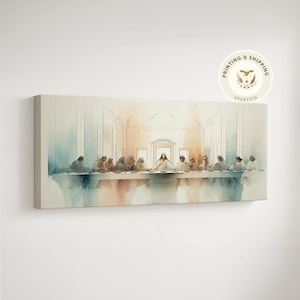Last Supper Oil Painting Print, Christian Religious Wall Art Decor, Catholic Jesus Art Gift