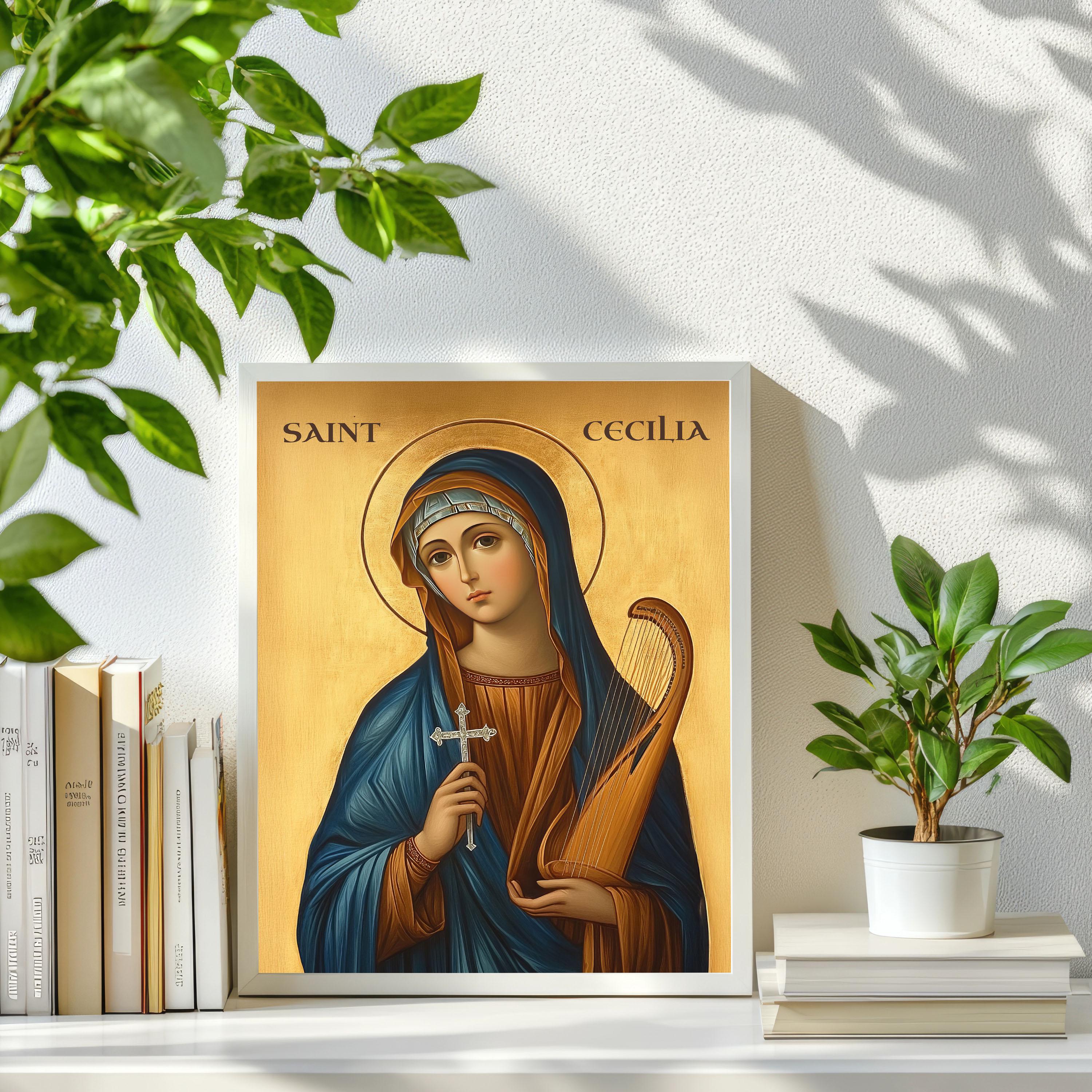 Saint Cecilia Painting Print, Patron Saint of Music Catholic Art Gift ...