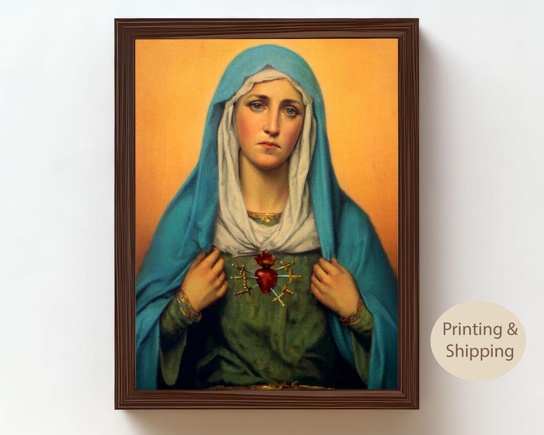 Our Lady of Sorrows Canvas: Catholic Sacred Heart Wall Art - Etsy