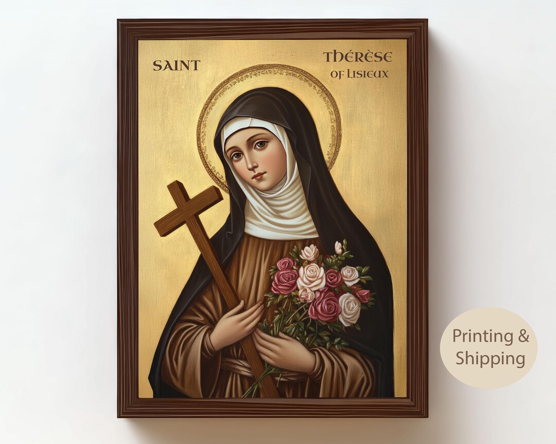 Saint Thérèse of Lisieux Art: Catholic Canvas Print, Little Flower - Etsy