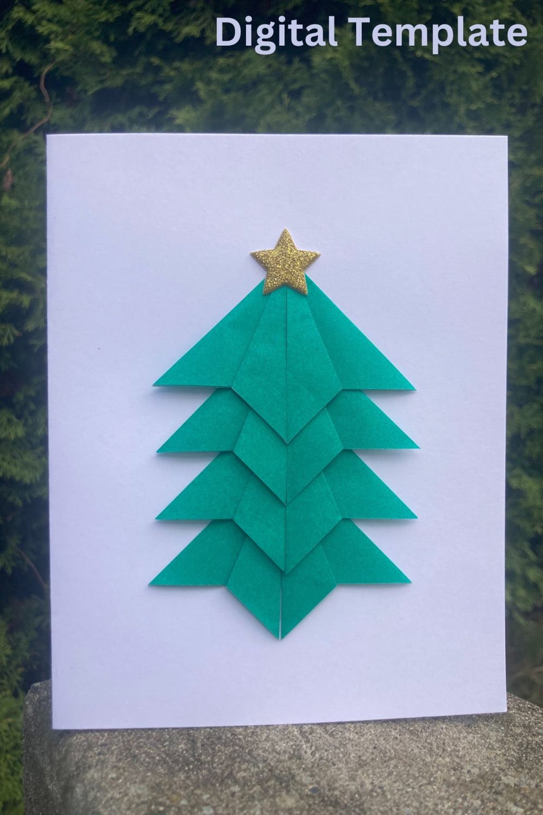 Digital Origami Christmas Tree Card Kit Etsy