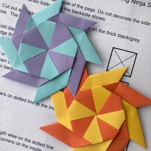 Easy Origami Transforming Ninja Star Template Digital Download Pdf image 1