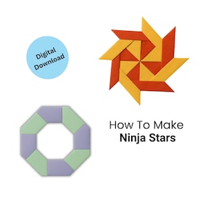 Origami Ninja Star Printable PDF - Printable Origami Pattern Paper - Easy Origami - Digital Download