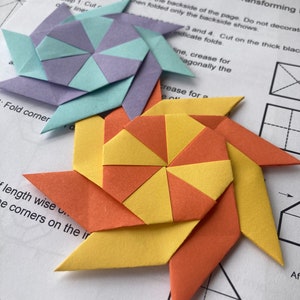 Easy Origami Transforming Ninja Star Template Digital Download Pdf image 2