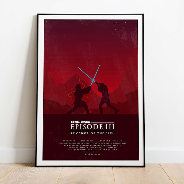 STAR WARS Revenge of the Sith Digital Print, Poster, Trilogy, Empire Strikes Back, Return of the Jedi, Phantom Menace, Attack of the Clones