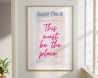 Dies muss der Ort sein Druck | Retro Wand Kunst | Fewo Girly | Gast Check Druck | Digitaler Download | Preppy Raum Dekor | Trendige Wandkunst