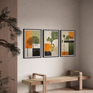 Set of 3 Japandi Art Prints, Abstract Wall Art Set, Large Wall Art Gallery Set, Wabi Sabi Neutral Printable Wall Art Poster Digital Download