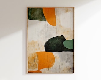 Japandi Wall Art, Abstract Wabi Sabi Art Print, Terracotta Sage Green Home Decor, Scandinavian Aesthetic Printable Art, DIGITAL Download