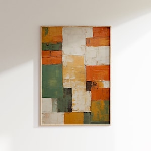 Wabi Sabi Art, Japandi Wall Art, Abstract Brush Stroke Poster, Burnt Orange Home Decor, Trendy Art Aesthetic Printable Art, DIGITAL Download