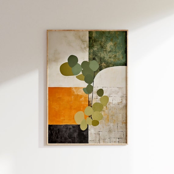 Abstract Wabi Sabi Art Print, Japandi Wall Art, Terracotta Sage Green Home Decor, Scandinavian Aesthetic Printable Art, DIGITAL Download