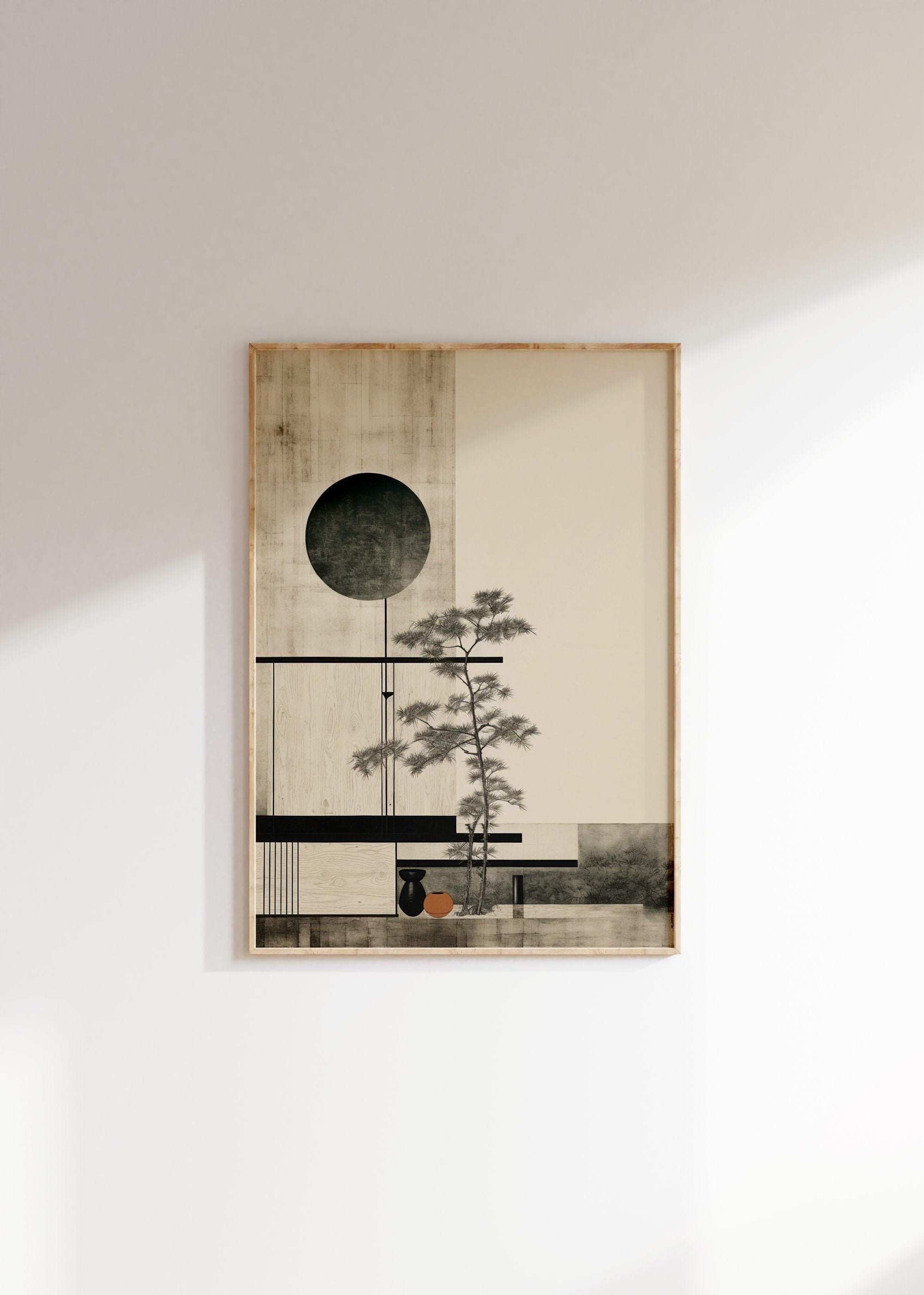 Japandi Neutral Scandinavian Wall Art, Wabi Sabi Spa Art