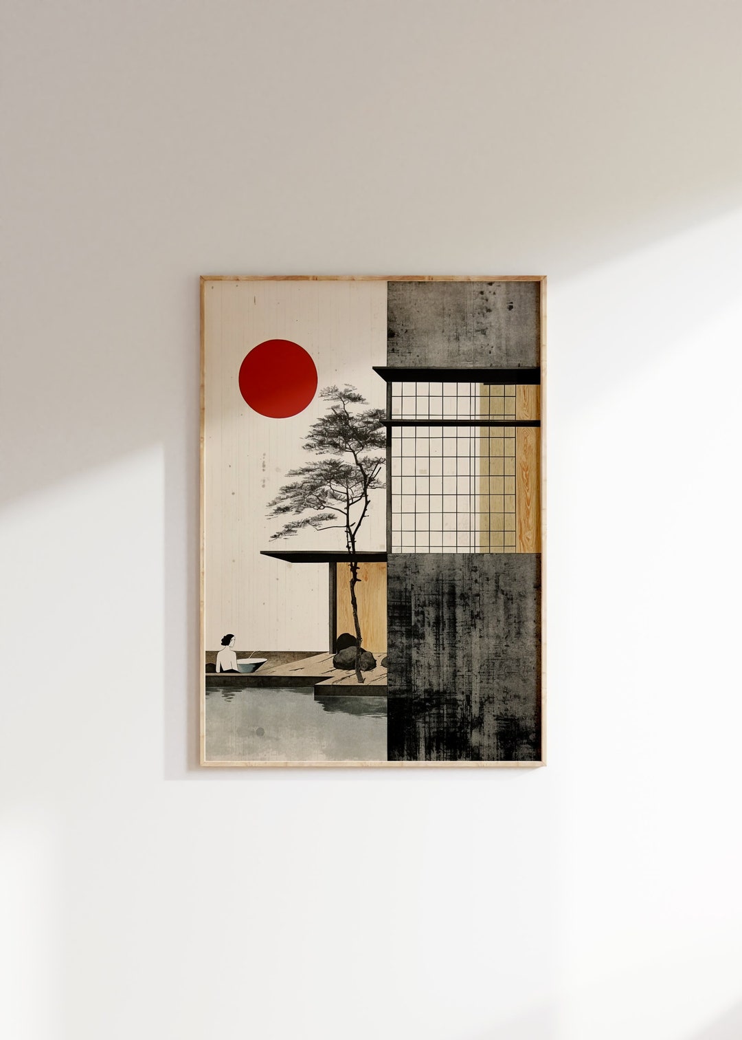 Japanese Bath Abstract Print, Minimalist Spa Wall Decor, Bathroom Print ...