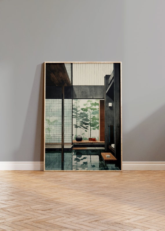 Japandi Neutral Scandinavian Wall Art, Wabi Sabi Spa Art