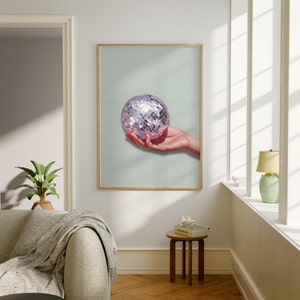 Digital Artwork | Digital Download | Trendy Wall art | Retro Vintage Print | Girly Dorm Room Decor | Disco Ball Decor | Eclectic Art