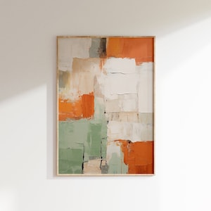 Japandi Wall Art, Wabi Sabi Art Print, Terracotta Sage Green Art Print, Abstract Art Poster, Trendy Zen Earthy Home Decor, Digital Download