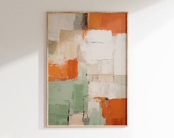 Japandi Wall Art, Wabi Sabi Art Print, Terracotta Sage Green Art Print, Abstract Art Poster, Trendy Zen Earthy Home Decor, Digital Download