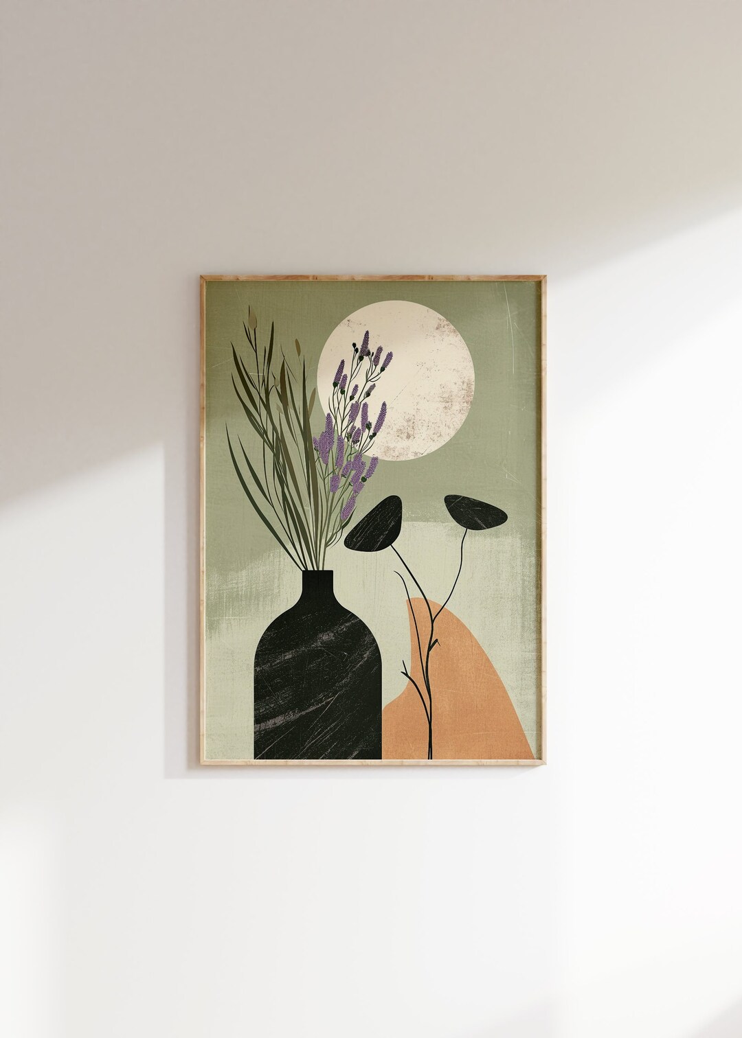 Japandi Neutral Floral Scandinavian Wall Art, Wabi Sabi Art Print ...