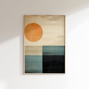Wabi Sabi Neutral Wall Art, Japandi Abstract Art Print, Terracotta Tourcoise Colors Modern Minimalist Art, Scandinavian Decor, Printable art