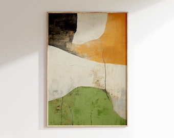 Japandi Wall Art, Abstract Wabi Sabi Art Print, Terracotta Sage Green Home Decor, Scandinavian Aesthetic Printable Art, DIGITAL Download