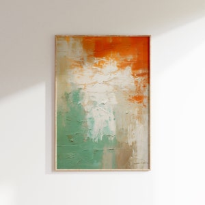 Abstract Japandi Wall Art, Wabi Sabi Art, Burnt Orange Sage Green Art Print, Colorful Poster, Trendy Zen Earthy Home Decor, Digital Download