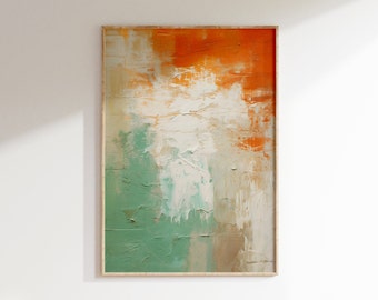Abstract Japandi Wall Art, Wabi Sabi Art, Burnt Orange Sage Green Art Print, Colorful Poster, Trendy Zen Earthy Home Decor, Digital Download