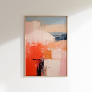 Abstract Art Digital Download, Colorful Original Oil Painting, Printable Wall Art, Beach Art Print, Landscape Scenery Home Decor, Printable