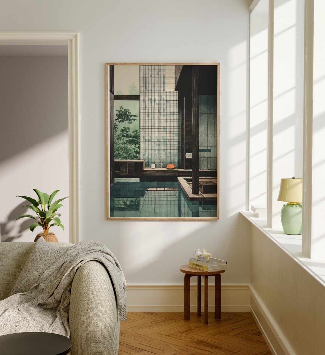 Japandi Neutral Scandinavian Wall Art, Wabi Sabi Bath Art Print ...