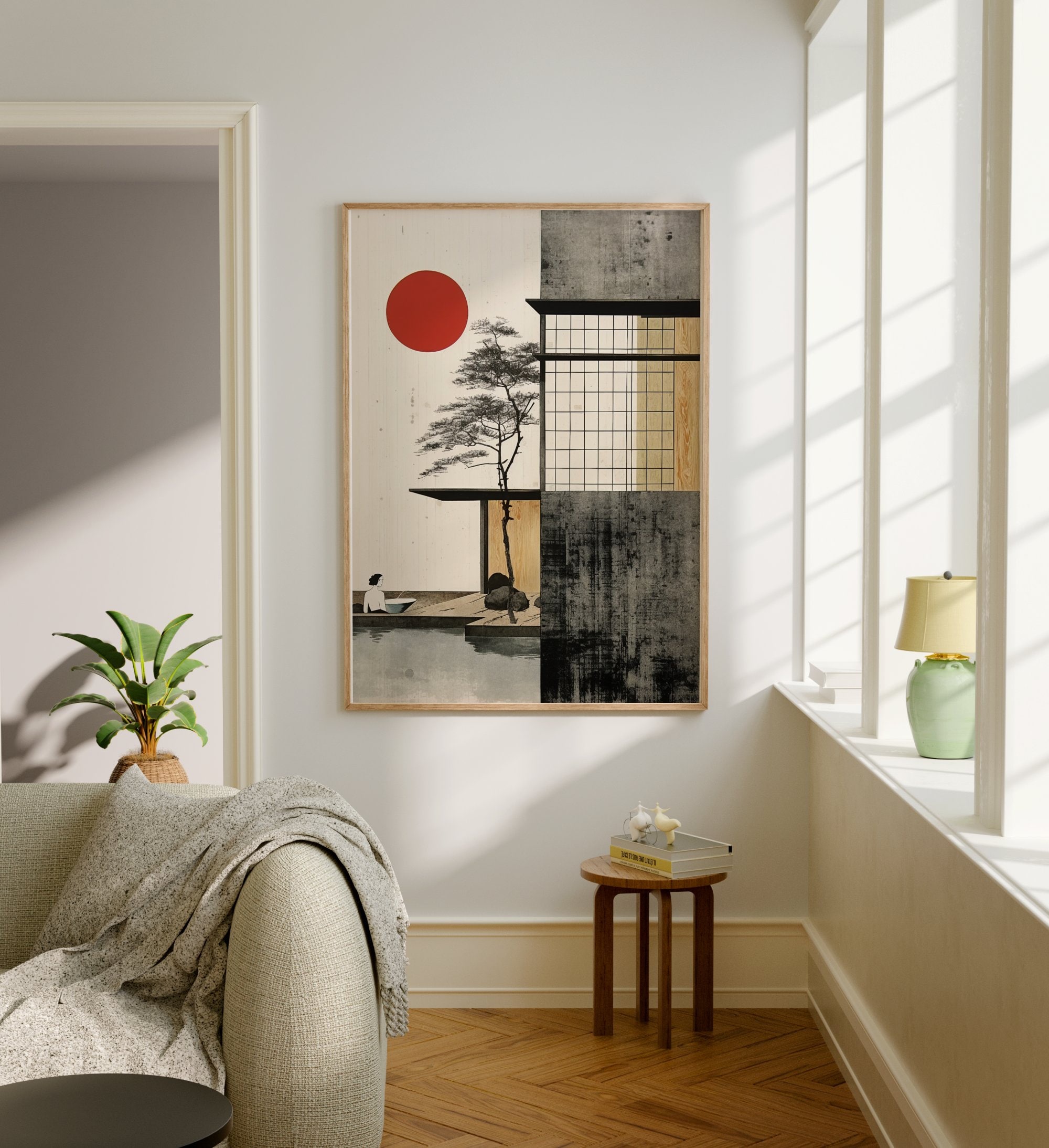 Japanese Bath Abstract Print, Minimalist Spa Wall Decor, Bathroom Print ...