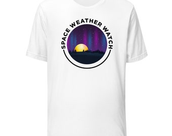 Space Weather Watch Unisex t-shirt (Black Text) | Northern Lights, Science, Aurora Borealis, NASA