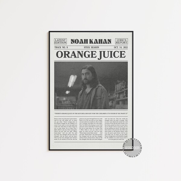 Noah Kahan Orange Juice Shirt Etsy