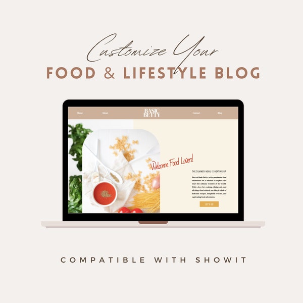 Food Blogger Website Template, Showit Template for Bloggers, Showit Website Template, Food Blogger, Lifestyle Blogger, Blog