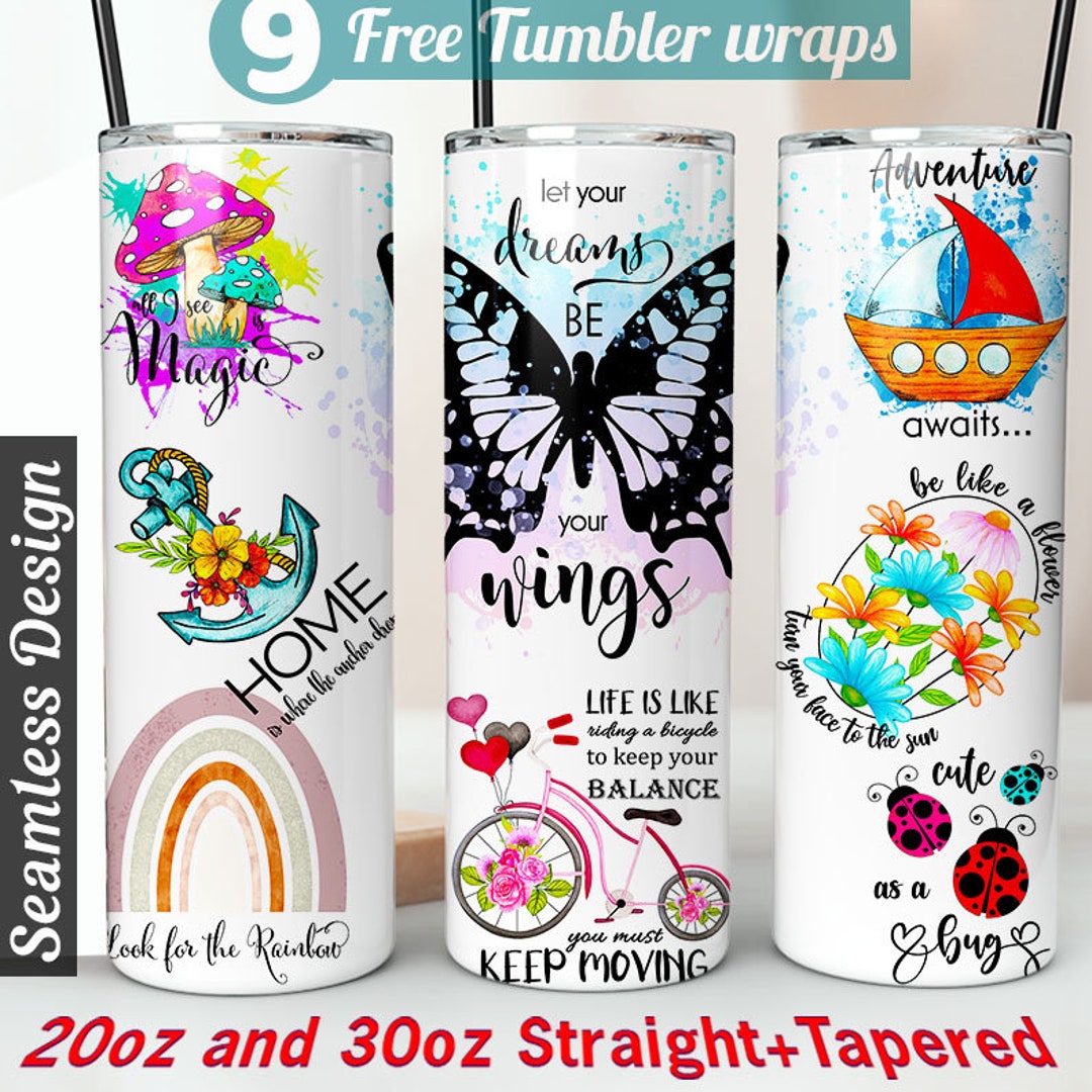 Positive Affirmations Tumbler Designs Seamless Tumbler Wrap Positive ...