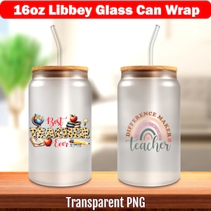Teacher glass can wrap Teacher sublimation designs Libbey glass wrap 16oz sublimation wrap 16 oz glass can wrap png 16oz glass tumbler wrap