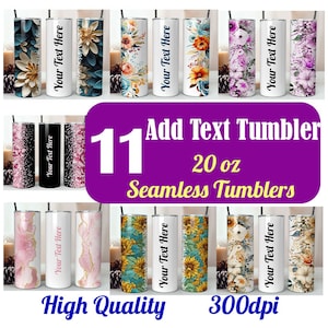 11 Add your own text Tumbler wrap png, trendy Floral Add Your Name Tumbler, Floral tumbler 20oz Skinny Tumbler wrap Sublimation designs