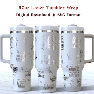 Daily Reminder 40 oz laser tumbler SVG Laser Engraved Svg 40oz Tumbler wrap laser SVG File 40oz Tumbler Full Wrap Laser Svg