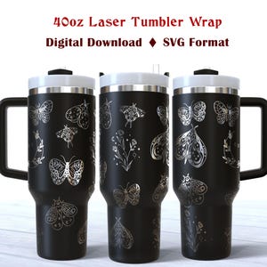 Celestial 40 oz laser tumbler SVG butterfly tumbler svg Laser Engraved Svg 40oz Tumbler wrap laser SVG File 40oz Tumbler Full Wrap Laser Svg