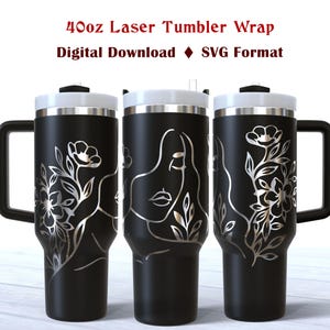 Flower Girl 40 oz laser tumbler SVG Floral tumbler svg Laser Engraved Svg 40oz Tumbler wrap laser SVG File 40oz Tumbler Full Wrap Laser Svg