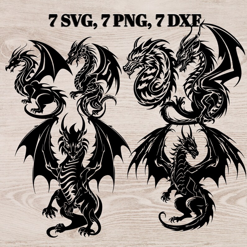 Dragon SVG Bundle Svg Png Dxf Cricut Files - Etsy UK