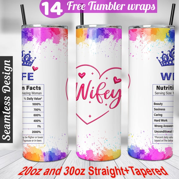 Wife gift Wifey Tumbler wrap 30 oz and 20 oz Skinny sublimation designs Hubby Wifey hubby png Wedding Tumbler Wrap Gift Wedding
