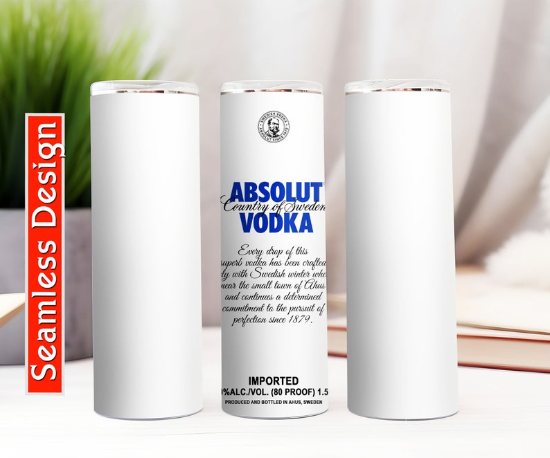 Vodka Wine Tumbler Design Funny Drink Tumbler Design vodka 30 oz and 20 oz skinny Tumbler wrap PNG best selling tumbler wraps image 2