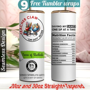 Off Duty Teacher tumbler wrap Teacher Claw 20 oz tumbler sublimation designs teacher sublimation designs teacher appreciation tumbler wrap