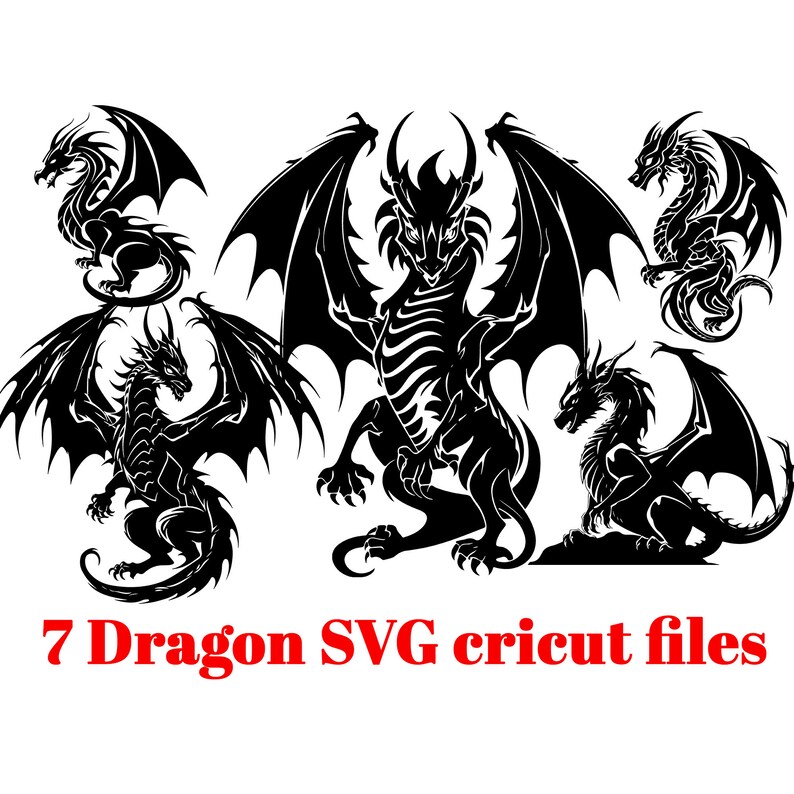 Dragon SVG Bundle Svg Png Dxf Cricut Files - Etsy UK
