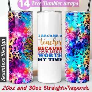 Rainbow Teacher tumbler wrap png 20 oz tumbler sublimation designs teacher sublimation designs teacher sublimation tumbler designs