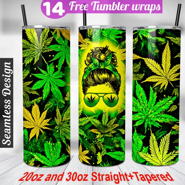 Stoner Girl Weed png Marijuana png tumbler wrap 30 oz 20 oz tumbler sublimation designs weed Tumbler wraps PNG Sublimation Design