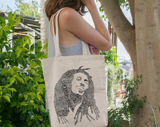Bob Marley Canvas Tote Bag - Bob Marley Tote Bag,Reggae Music,Aesthetic Tote Bag,Shopping Bag,Birthday Gifts,Music Gifts
