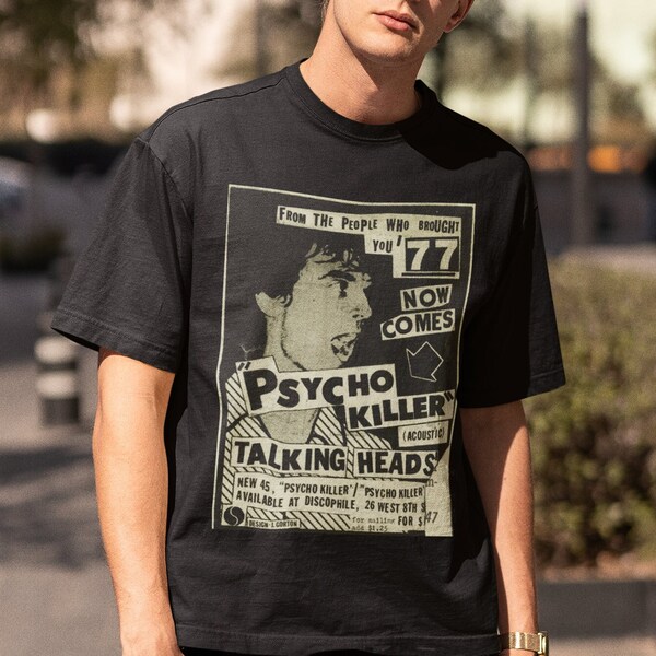 Psycho Killer - Talking Heads Concert Poster T-shirt - Talking Heads Shirt,Music Poster Shirt,80s Shirt,Birthday Gift,Music Gifts,Unisex