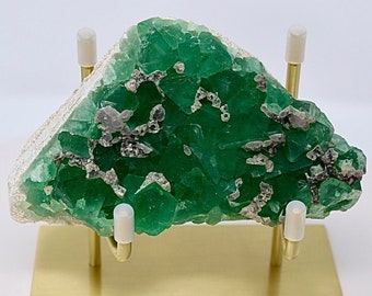 Green Fluorite with Quartz Cluster