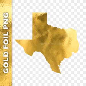 Hoja de oro Texas PNG / Esquema de mapa de estado de Texas rústico / Descarga instantánea de imágenes prediseñadas